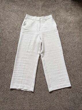 Cropped Wide-Leg light grey Trousers